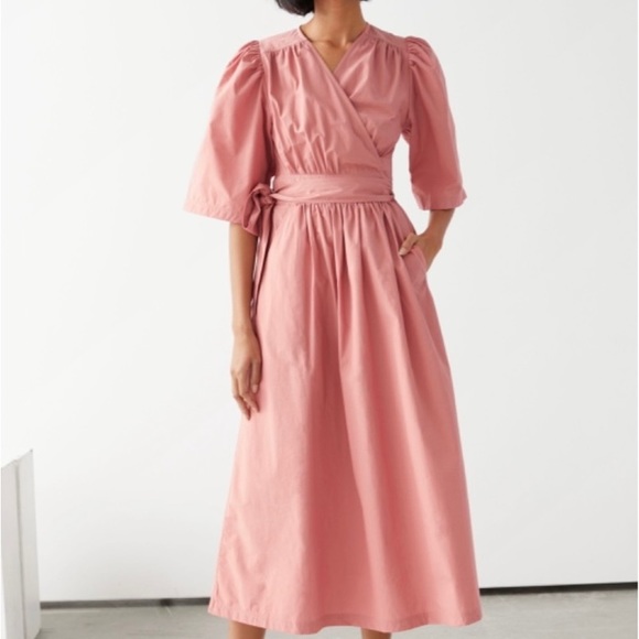 Stockholm Atelier & Other Storied Voluminous Wrap Dress - Picture 2 of 8